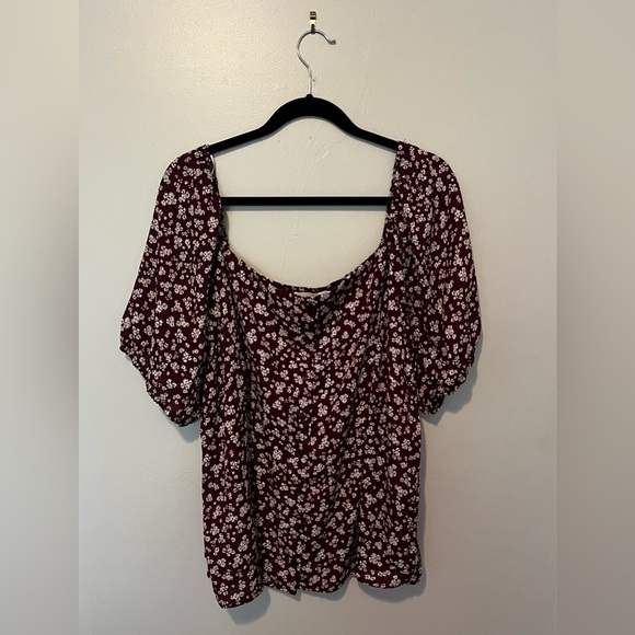 Lush Tops - Lush Floral Puff Sleeve Blouse